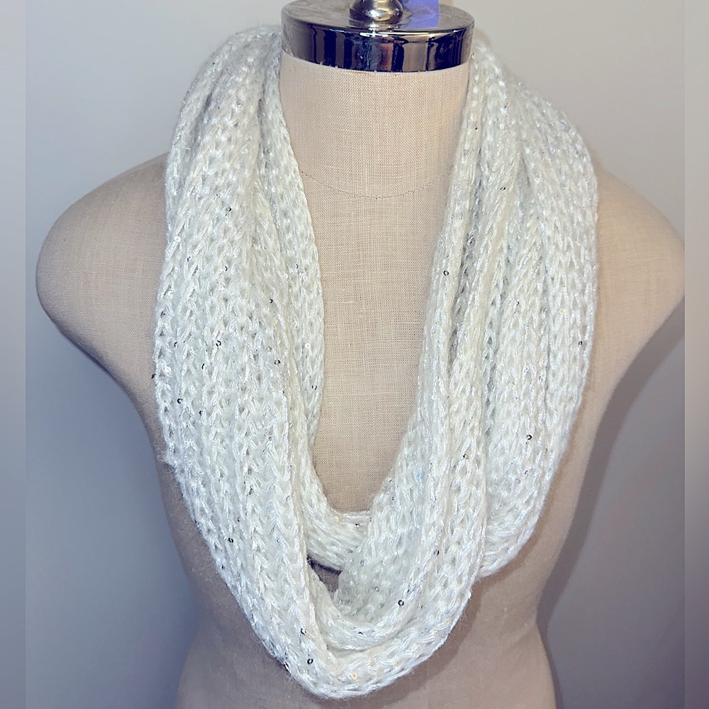 White Knit Infinity Scarf NWT from Claire’s